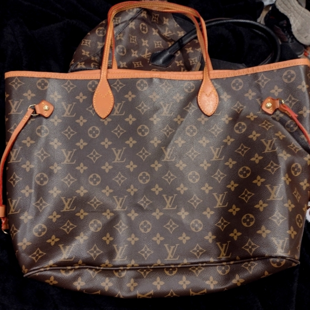 Monogram Tan/Brn Large Bag